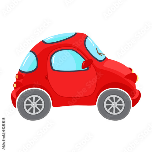 Red Microcar coupe vector on white background
