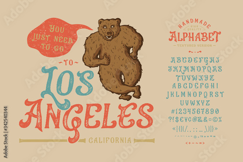 Font Los Angeles.Vintage typeface design.
