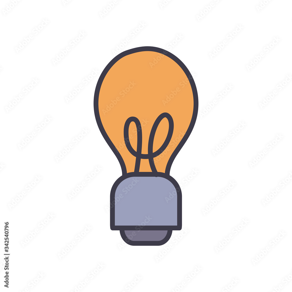 Isolated electric light bulb fill style icon vector design Isolated electric light bulb fill style icon vector design