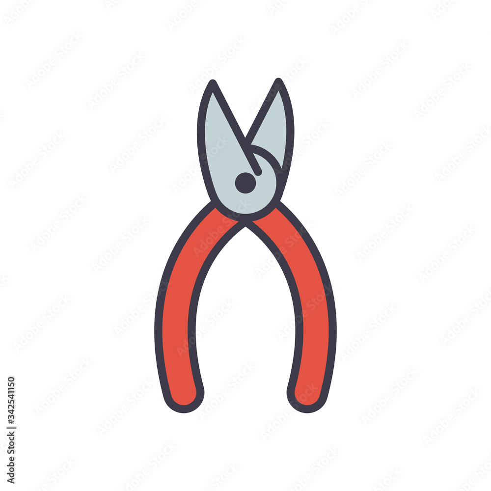 Isolated pliers fill style icon vector design Isolated pliers fill style icon vector design