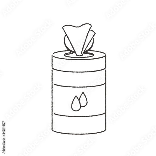 ウェットティッシュのイラスト(線画)