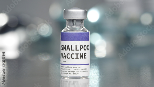 SmallPox vaccine vial in medical lab photo