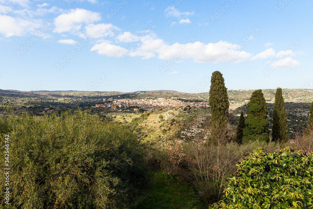 Beautiful Green Sceneries in Cassaro, Province of Syracuse, Italy.