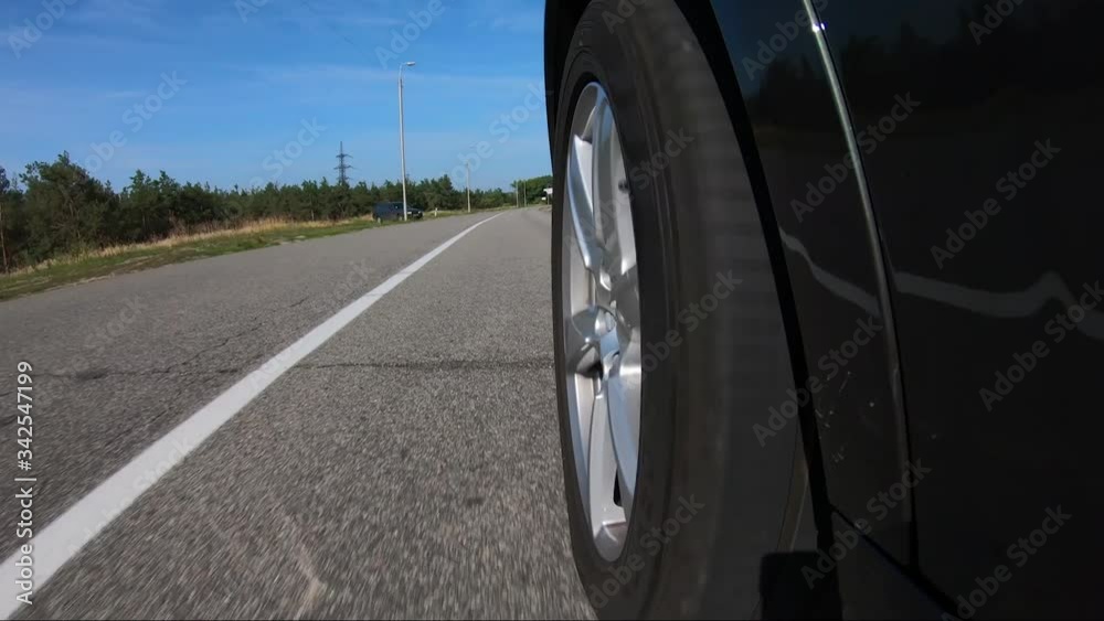 car wheel in motion close-up car wheel in motion close-up
