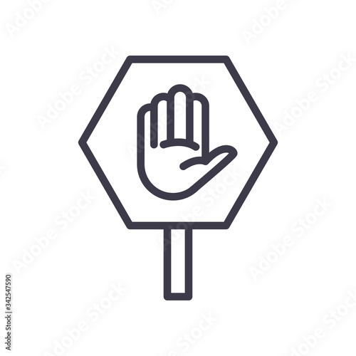 Isolated stop board line style icon vector design