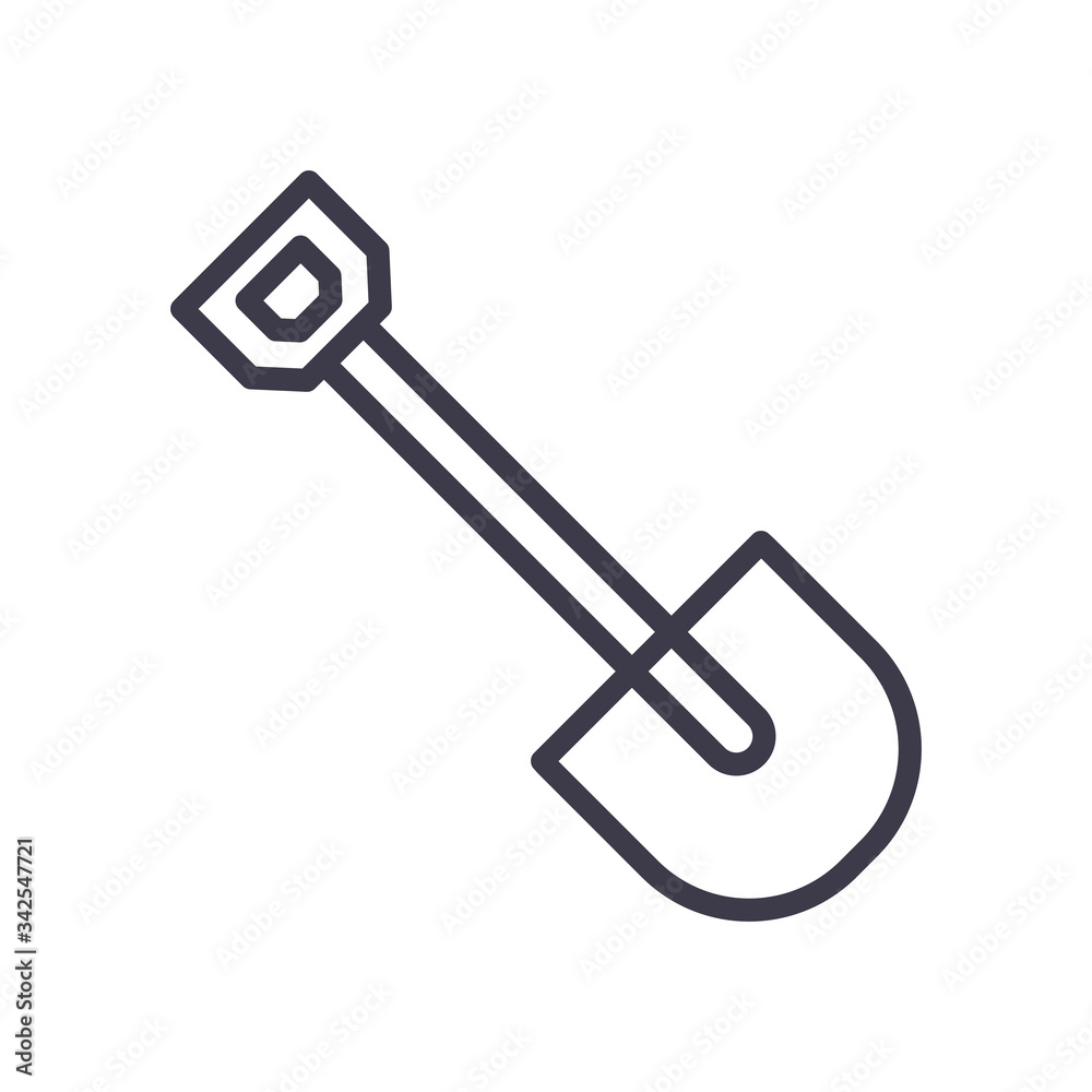 Isolated shovel line style icon vector design Isolated shovel line style icon vector design