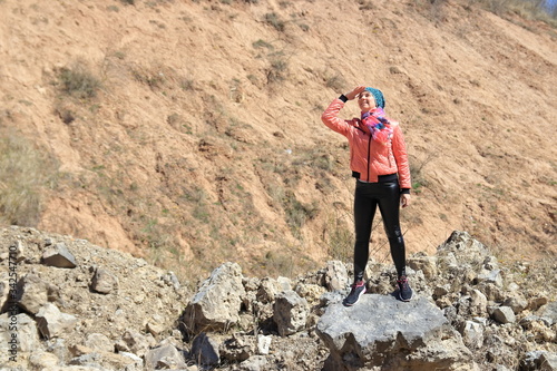 athletic woman on a walk