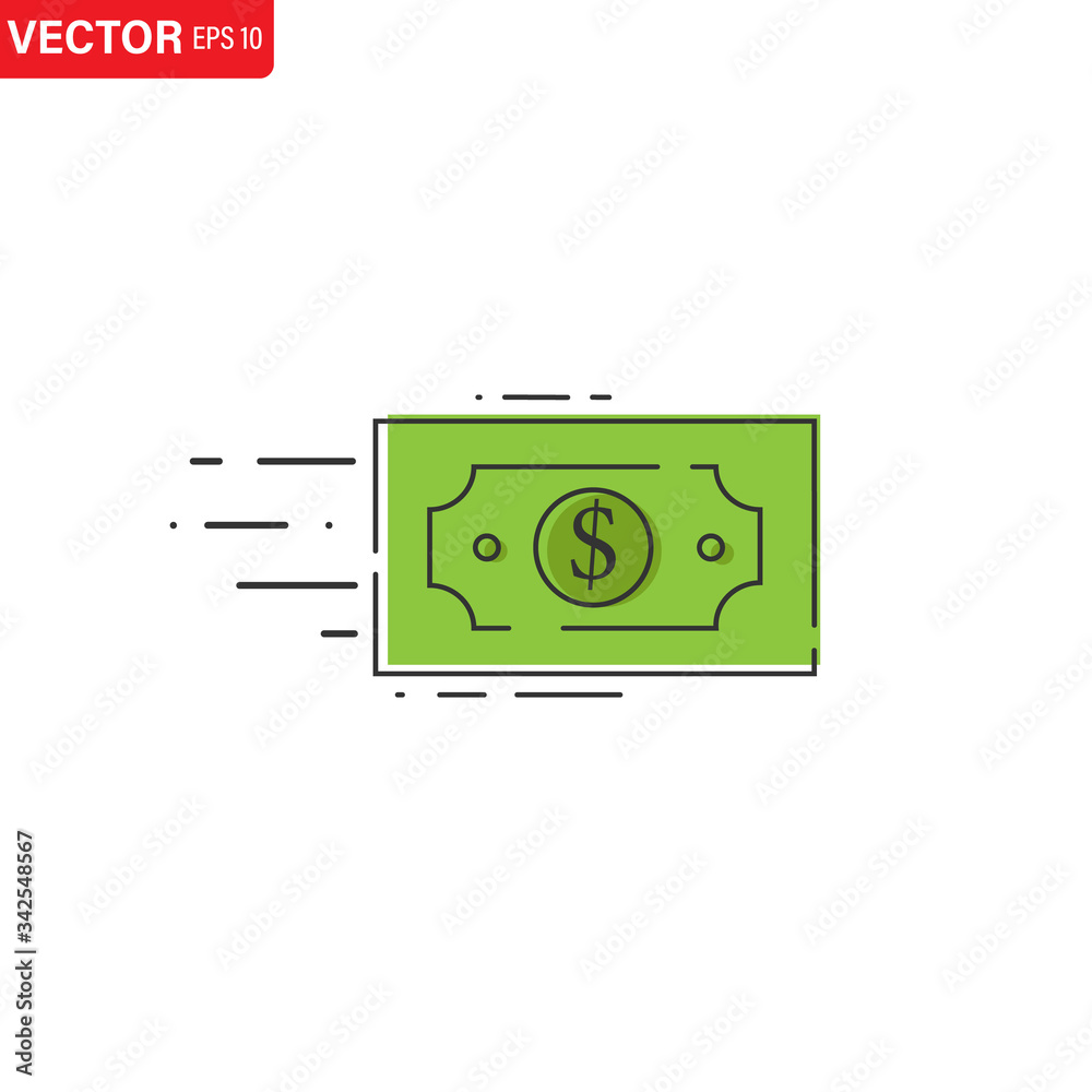 Quick money transfer. Dollar symbol. Vector isolated Quick money transfer. Dollar symbol. Vector isolated