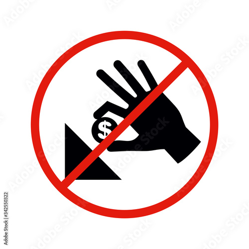 Design of prohibited insert coin sign
