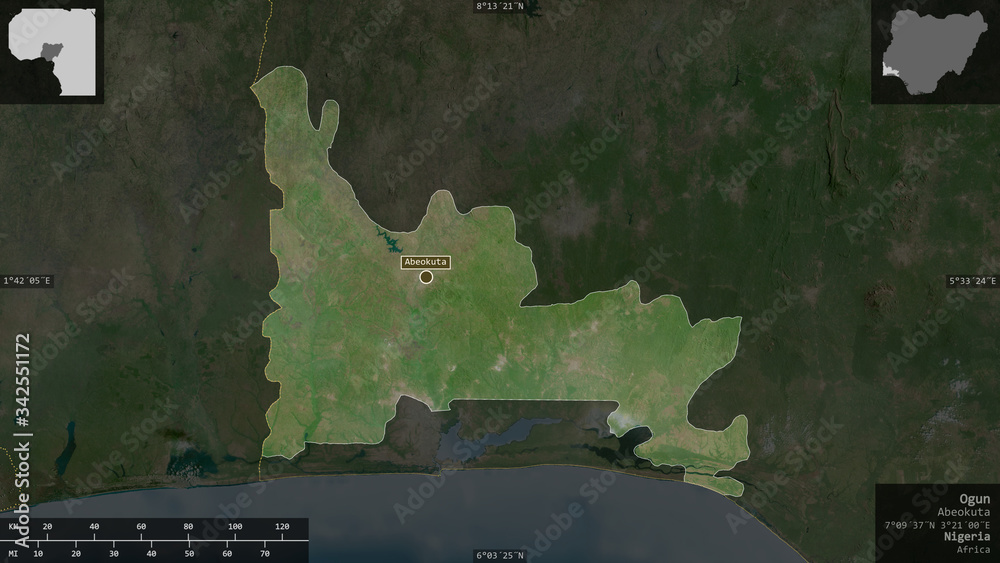 Ogun, Nigeria - composition. Satellite