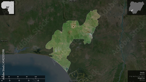 Ondo, Nigeria - composition. Satellite photo