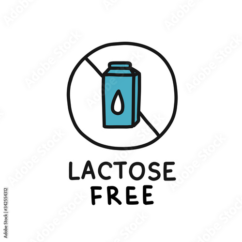 lactose free symbol doodle icon, vector illustration