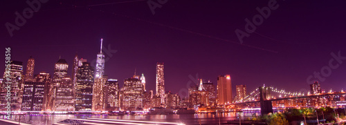 New York skyline at night photo