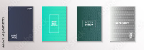 Wavy Minimal Cover Vector Set. Trendy Magazine Page. Cool Technology 