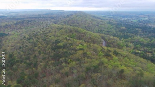 Fying over ridge of wilderness.
