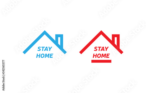 Stay Home icon. Staying at home during a pandemic print. Home Quarantine illustration.