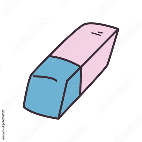 Isolated eraser fill style icon vector design
