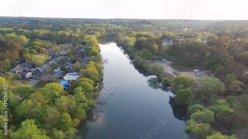 Camera flying over the Chattahoochee River
