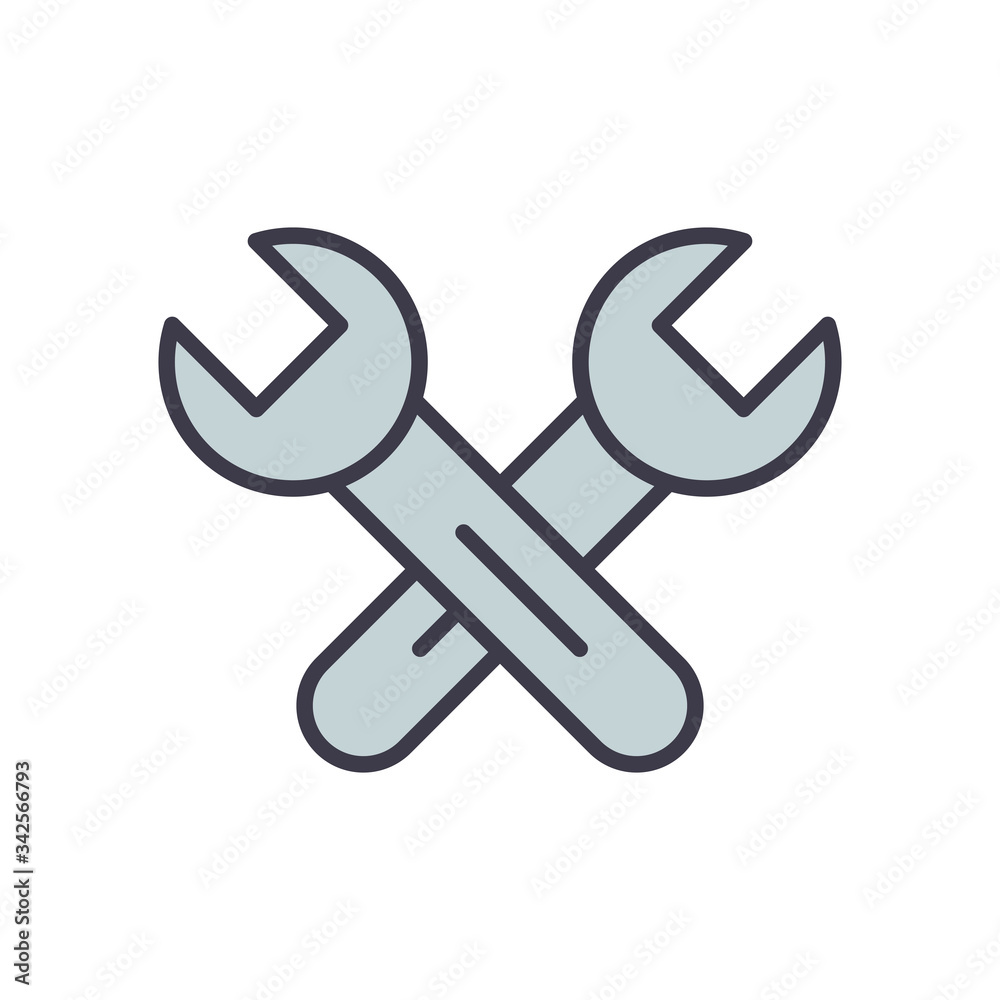 Isolated wrenchs fill style icon vector design Isolated wrenchs fill style icon vector design