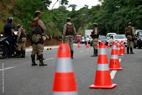 police blitz in the traffic of salvador photo