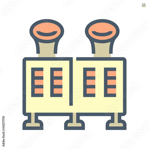 Air compressor part of air conditioner system vector icon design, 64x64 pixel perfect and editable stroke.
