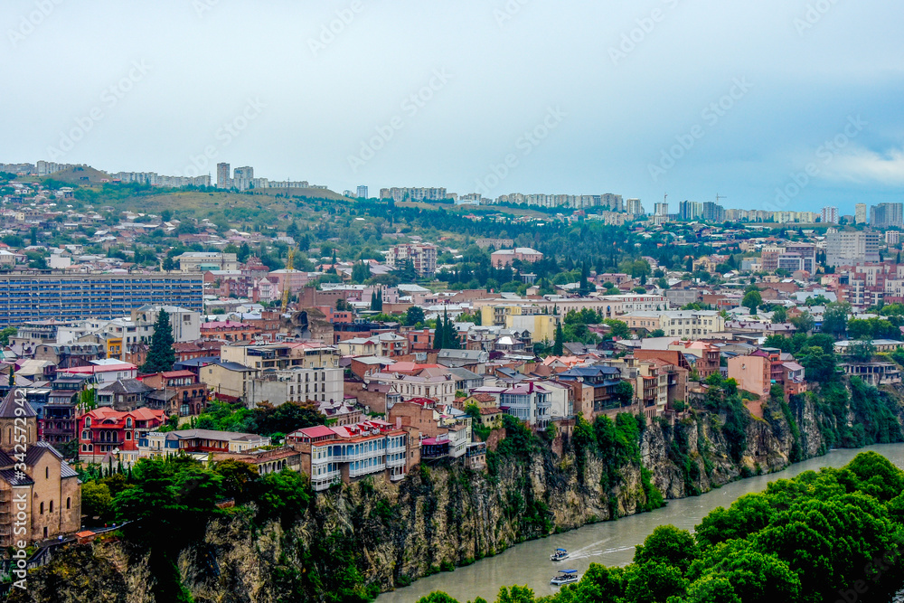 Panoramic view of Tbilisi, the capital of Georgia after the rain