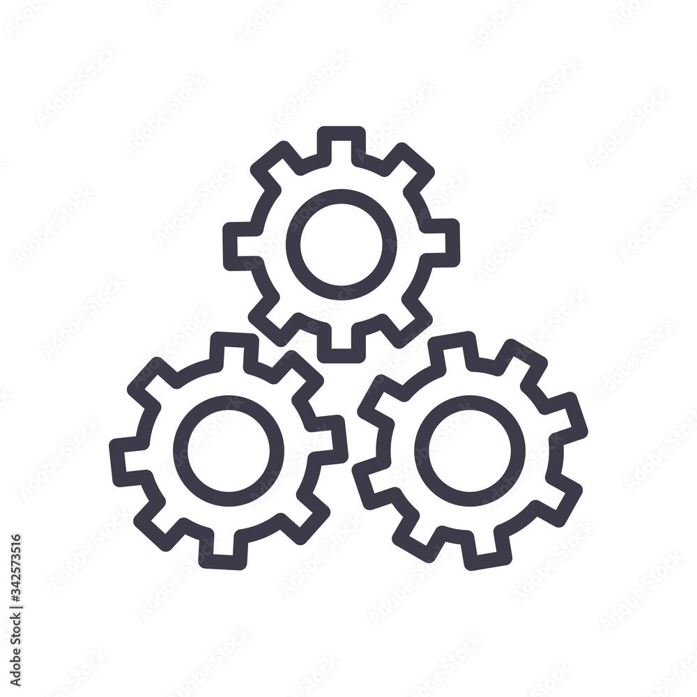Isolated gears line style icon vector design
