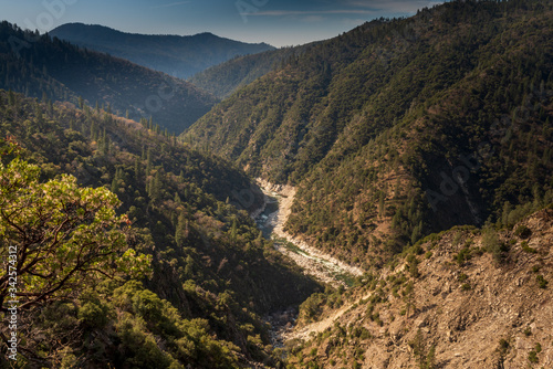 View of Feather Falls river from the Trail, and the canyon, Oroville, California, USA