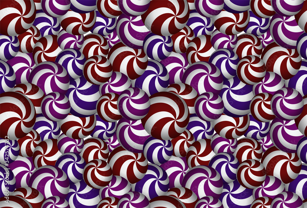 Seamless pattern with realistic red and pink and purple 3D spheres. Geometric vector illustration. Seamless pattern with realistic red and pink and purple 3D spheres. Geometric vector illustration.