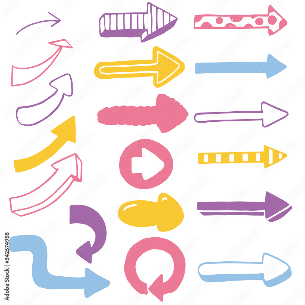 手書きの矢印イラスト セット Vector De Stock Adobe Stock