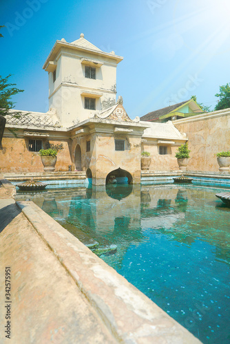 Landsacpe of Taman Sari, Blue water castle is a located near from Alun Alun Yogyakarta 
 photo