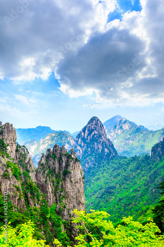 Huangshan mountain natural landscape in anhui,China.