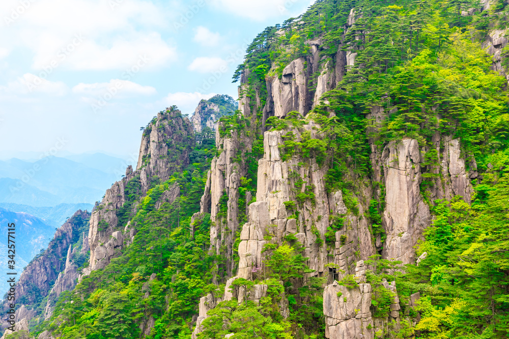 Huangshan mountain natural landscape in anhui,China.