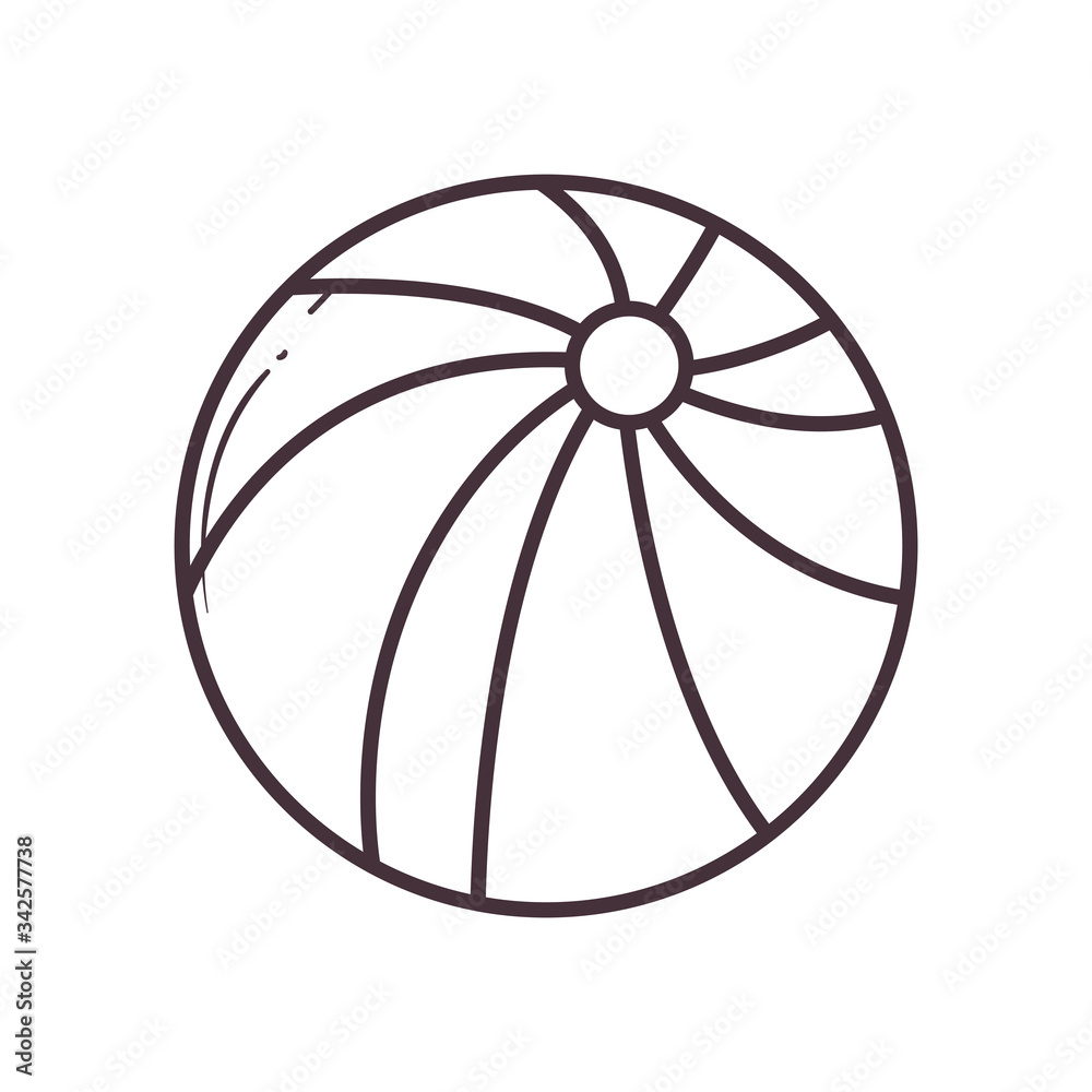 Summer ball line style icon vector design Summer ball line style icon vector design