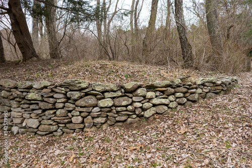 Canvas-taulu Old New England stone wall