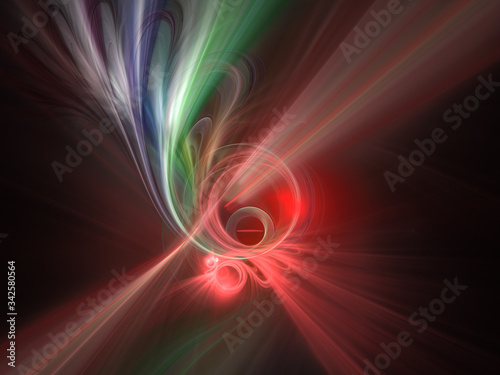 Abstract Colored Illustration - Soft Iridescent Colorful Cloud of Brilliant Energy, Glowing Plasma. Smoke, Energy Discharge, Digital Flames, Artistic Design. Minimal Soft Background Image