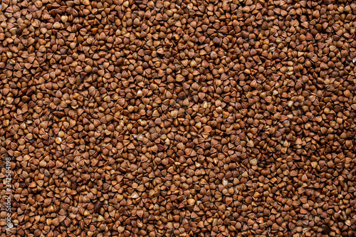 not boiled buckwheat scattered from a close angle