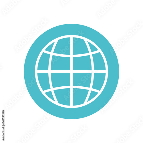global sphere icon  block line style