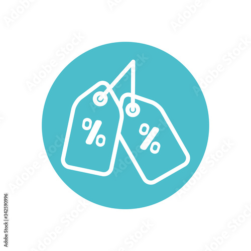 price tags icon, block line style