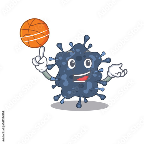 Gorgeous bacteria neisseria mascot design style with basketball