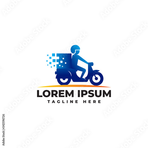 Digital Package Delivery Logo Vector Icon Illustration
