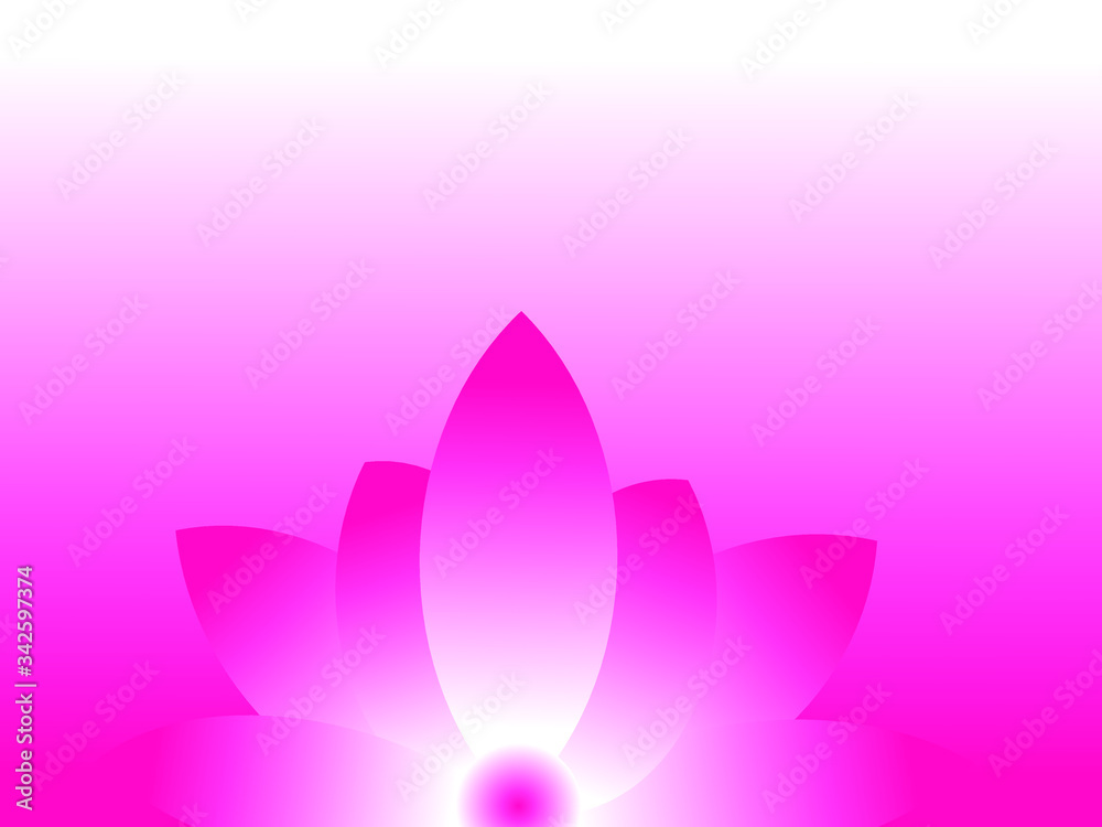 Pink meditation lotus shape on clear gradient background and space for write wording Pink meditation lotus shape on clear gradient background and space for write wording