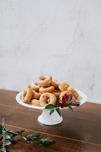 Beautiful donut arrangement with florals. 