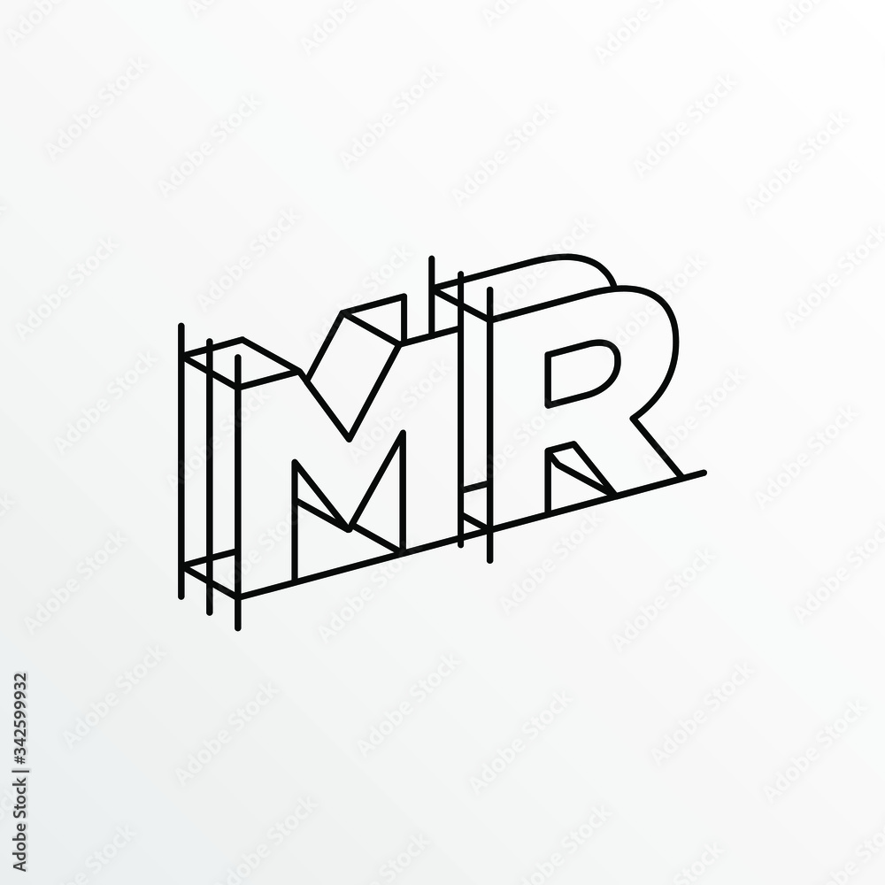 Initial Letter MR with Architecture Graphic Logo Design Initial Letter MR with Architecture Graphic Logo Design