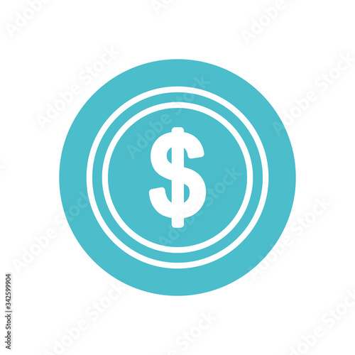 money coin icon, block line style