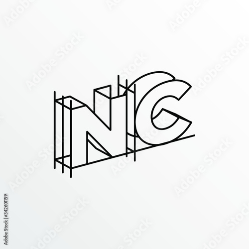 Initial Letter NC with Architecture Graphic Logo Design