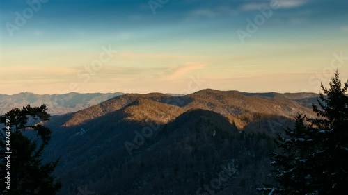 Day to night transition in Smoky Mountains National Park, South Korea