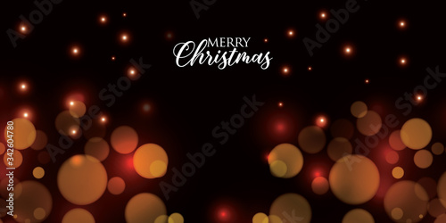 Vector background with golden bokeh dust, blur effect sparks