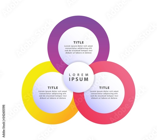 Vector infographics timeline design template with 3d paper label can be used for workflow with 3 options