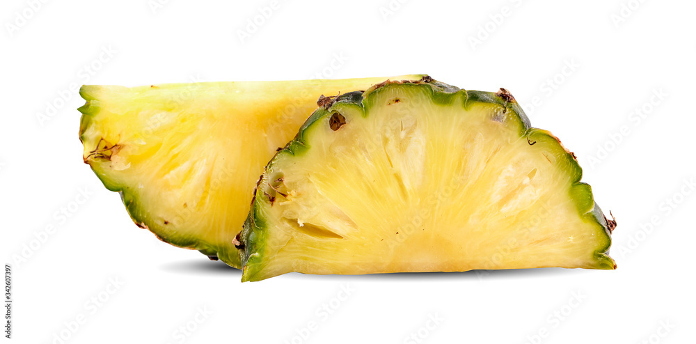 Pineapple slices isolated on white background Pineapple slices isolated on white background